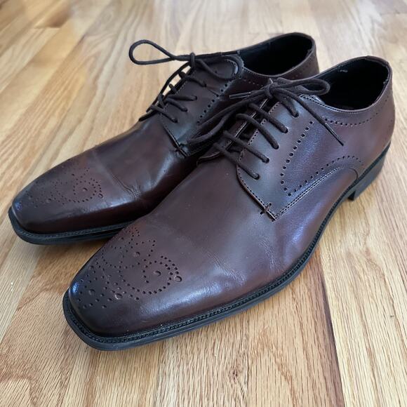 BELVEDERE Concord Men’s Brown Soft Leather Shoes Size 12 D Made in Brazil -500